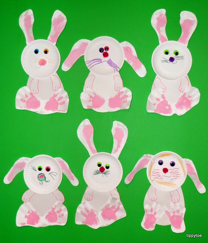 Easter Bunny Crafts
 Tippytoe Crafts Hand and Footprint Bunny Craft
