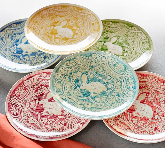 Easter Dinner Plates
 Graphic Bunny Plate Set of 4