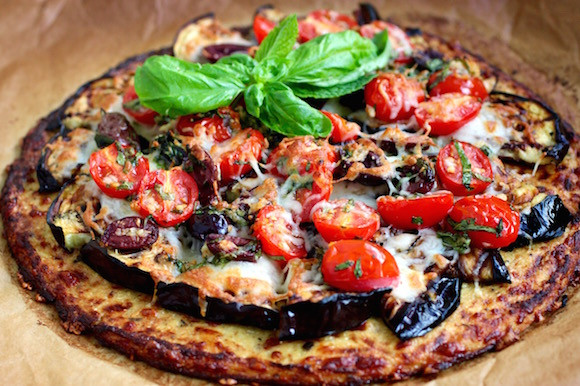 Eggplant Pizza Crust
 Grilled Eggplant Pizza with Low Carb Cauliflower Crust