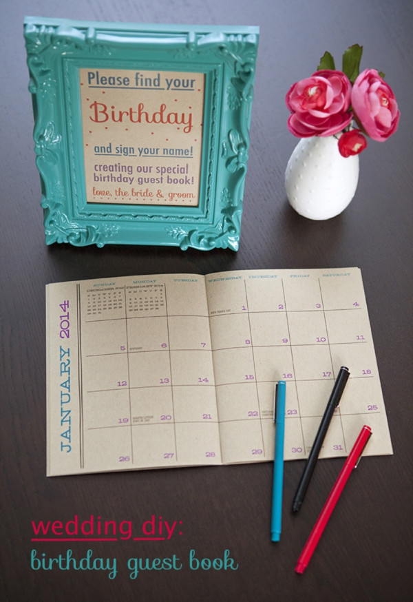 Engagement Party Sign In Book Ideas
 How to make a birthday calendar guest book
