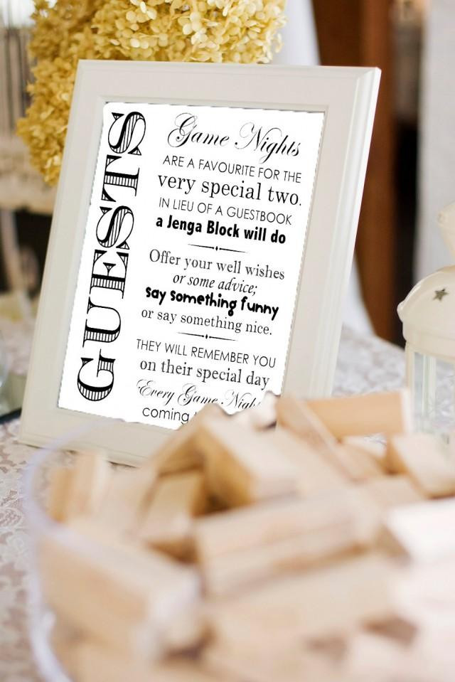 Engagement Party Sign In Book Ideas
 Printable Jenga Guestbook Sign Wedding Guestbook