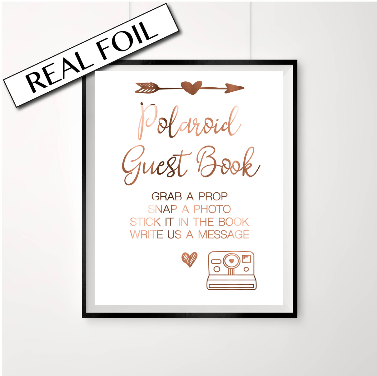 Engagement Party Sign In Book Ideas
 Copper Engagement Wedding Party Sign Polaroid Guest Book