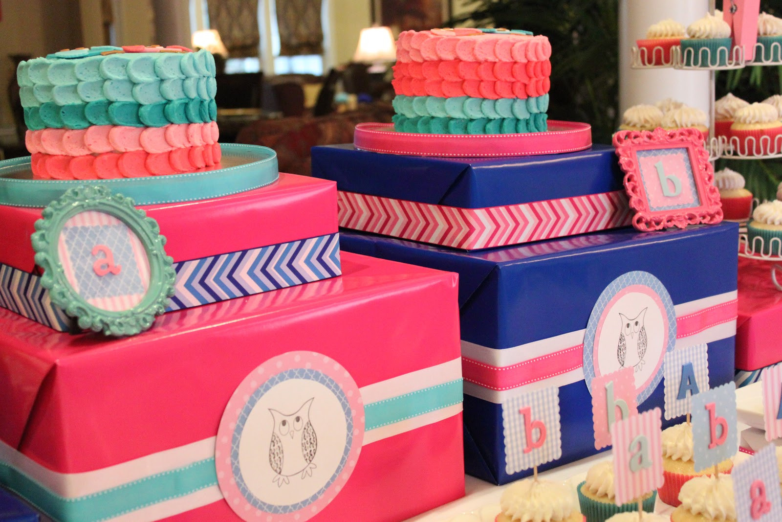 Gender Reveal Party Ideas Twins
 Crave Indulge Satisfy Look Whoo s Having Two Twins