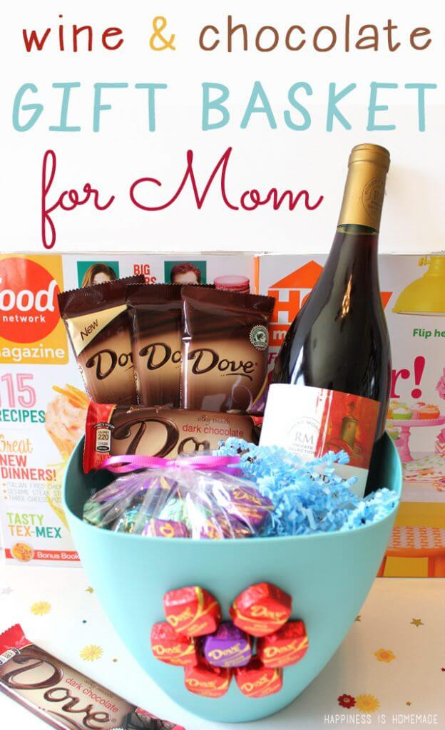 Gift Baskets For Mother's Day
 Mother s Day Wine & Dark Chocolate Gift Basket Happiness