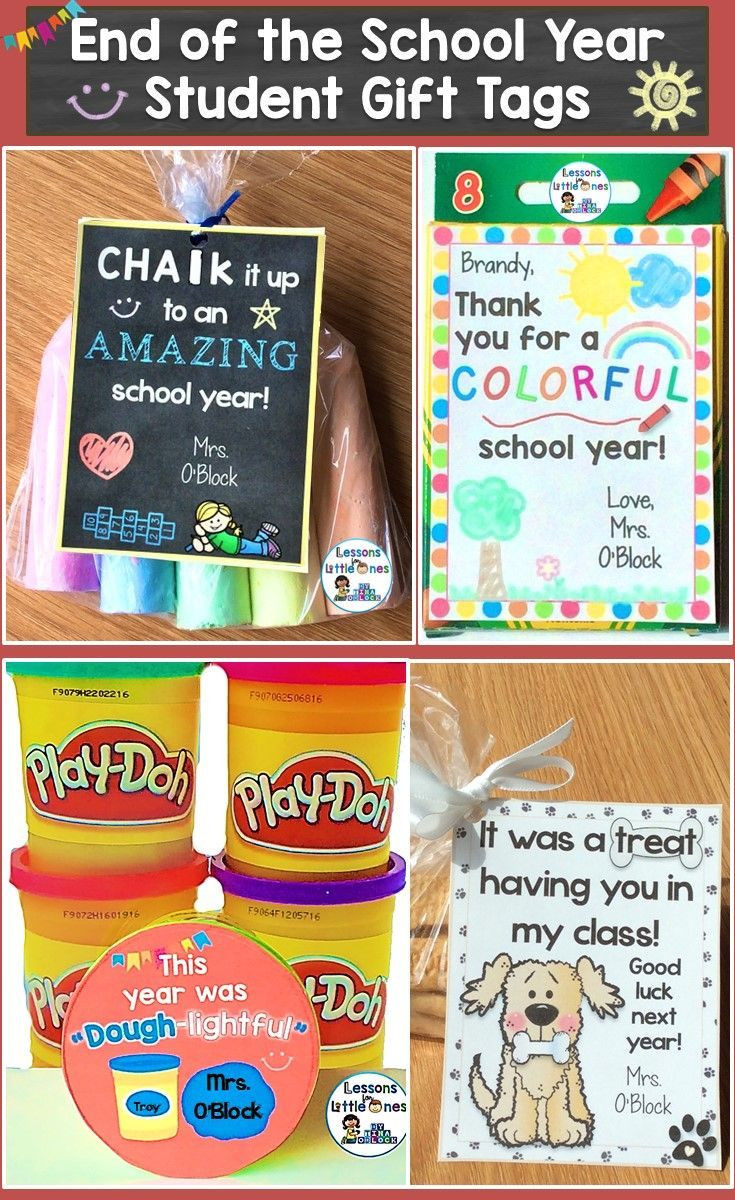 Gift Ideas For Kindergarten Students
 End of the Year Gift Tags & Gift Ideas Editable 24