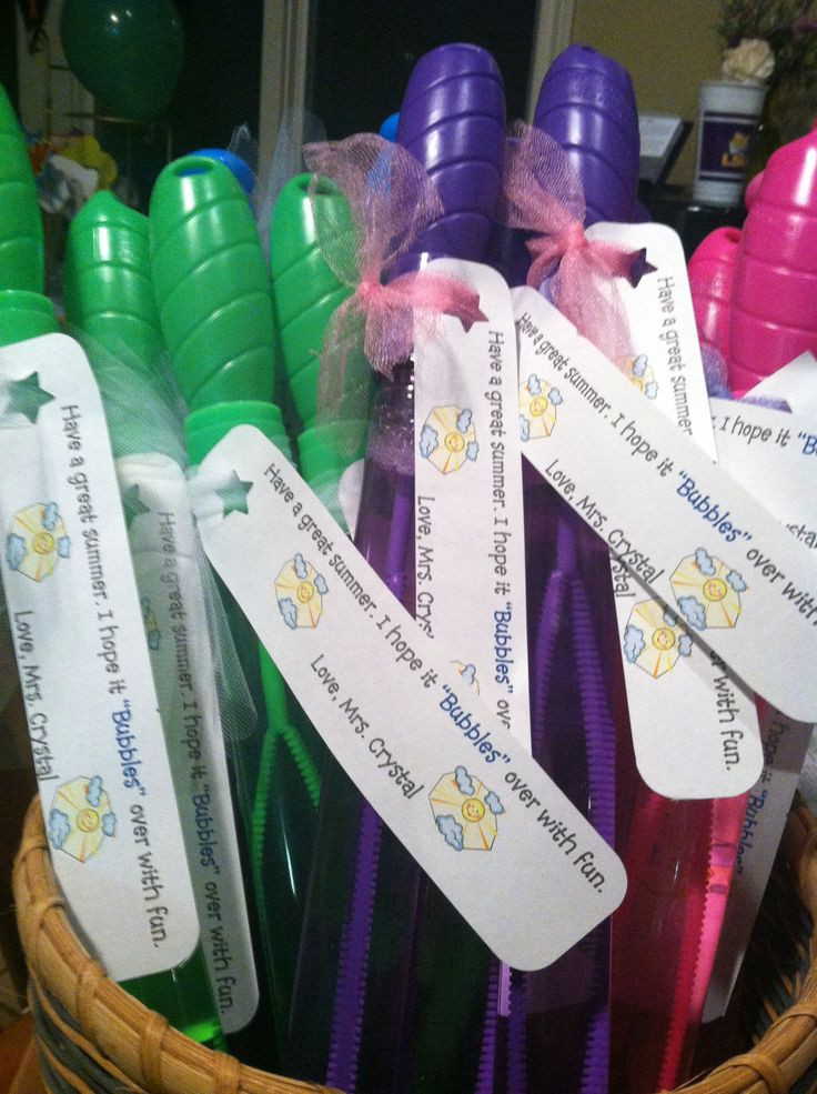 Gift Ideas For Kindergarten Students
 These are bubble wands purchased from the dollar store
