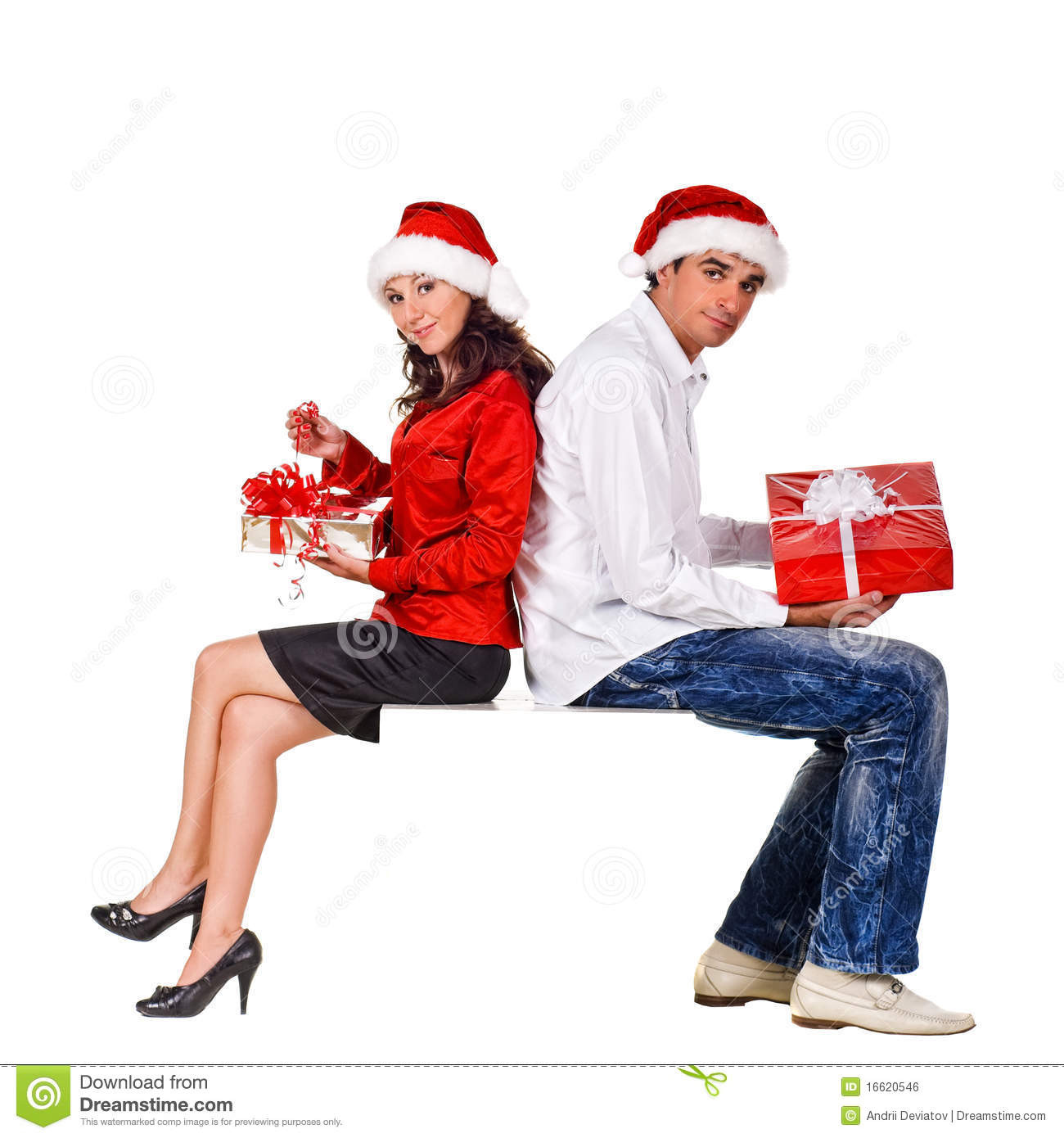 Gift Ideas For Young Couples
 Young Happy Couple With A Christmas Gifts Royalty Free
