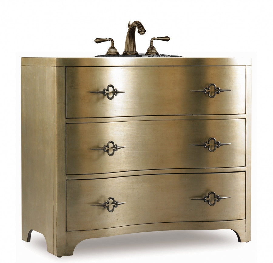Gold Bathroom Vanity
 38 Inch Single Sink Bathroom Vanity in Silver and Gold