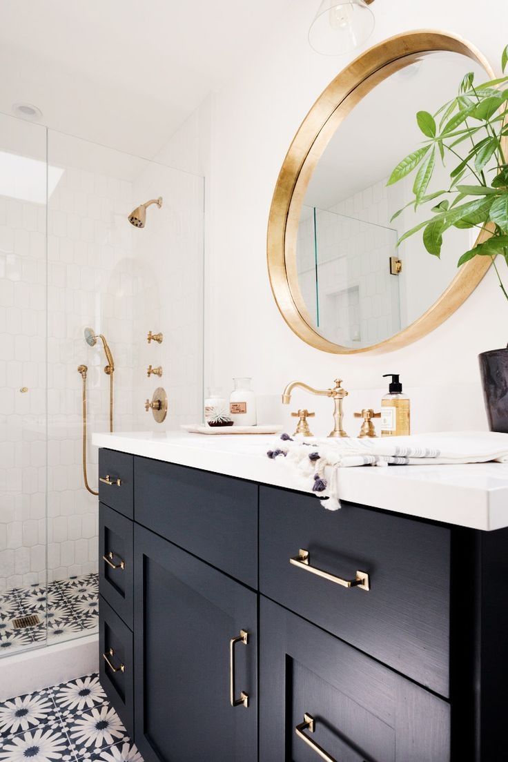 Gold Bathroom Vanity
 Navy bathrooms the new black Pivotech