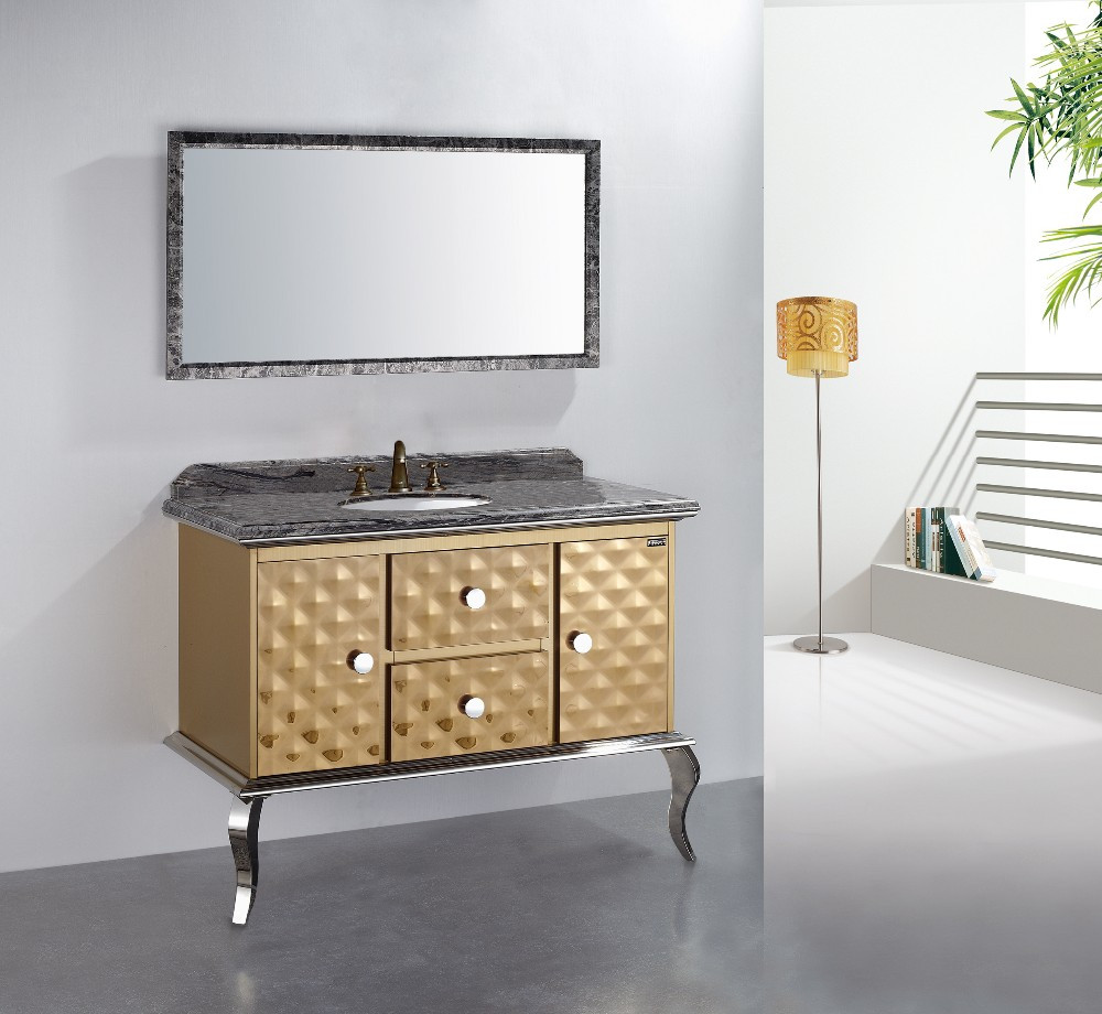 Gold Bathroom Vanity
 Luxury Wholesale Gold Bathroom Vanity Cabinet With Single