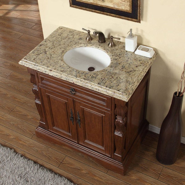 Gold Bathroom Vanity
 Silkroad Exclusive 36 inch Venetian Gold Granite Stone Top