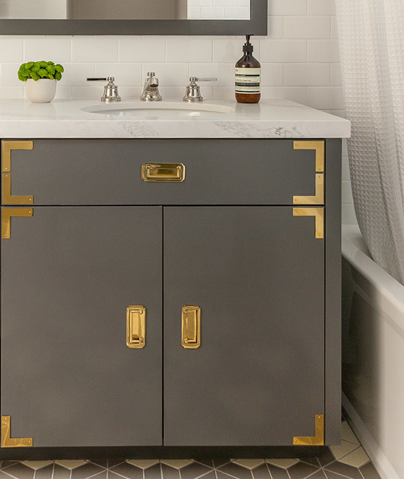 Gold Bathroom Vanity
 White Vanity With Brass Hardware Design Ideas