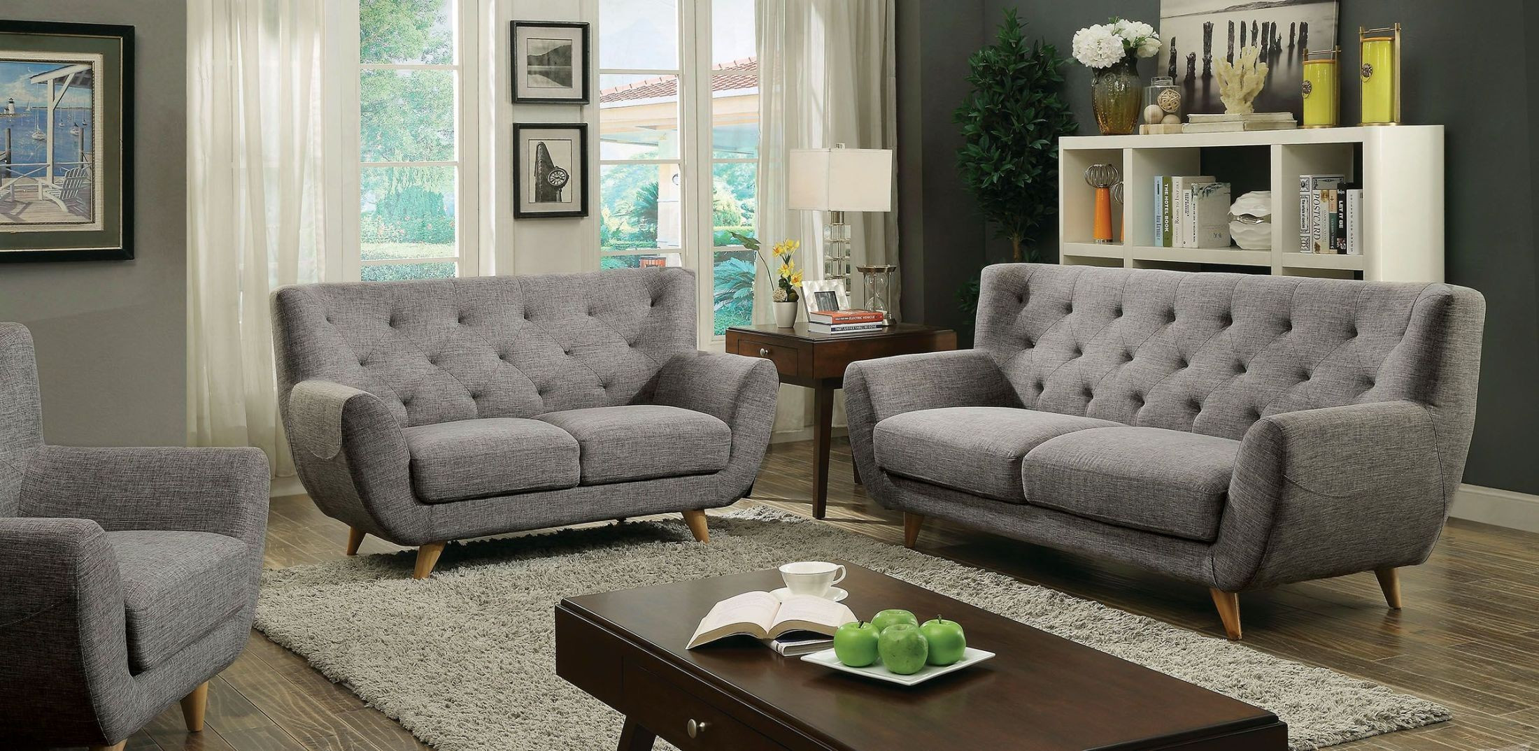 Gray Living Room Chairs
 Carin Light Gray Living Room Set from Furniture of America