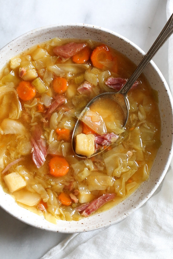 Ham And Potato Soup Instant Pot
 Leftover Ham Bone Soup with Potatoes and Cabbage Instant