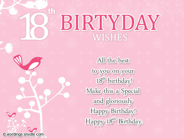 Happy 18th Birthday Wishes
 18th Birthday Wishes Greeting and Messages – Wordings and