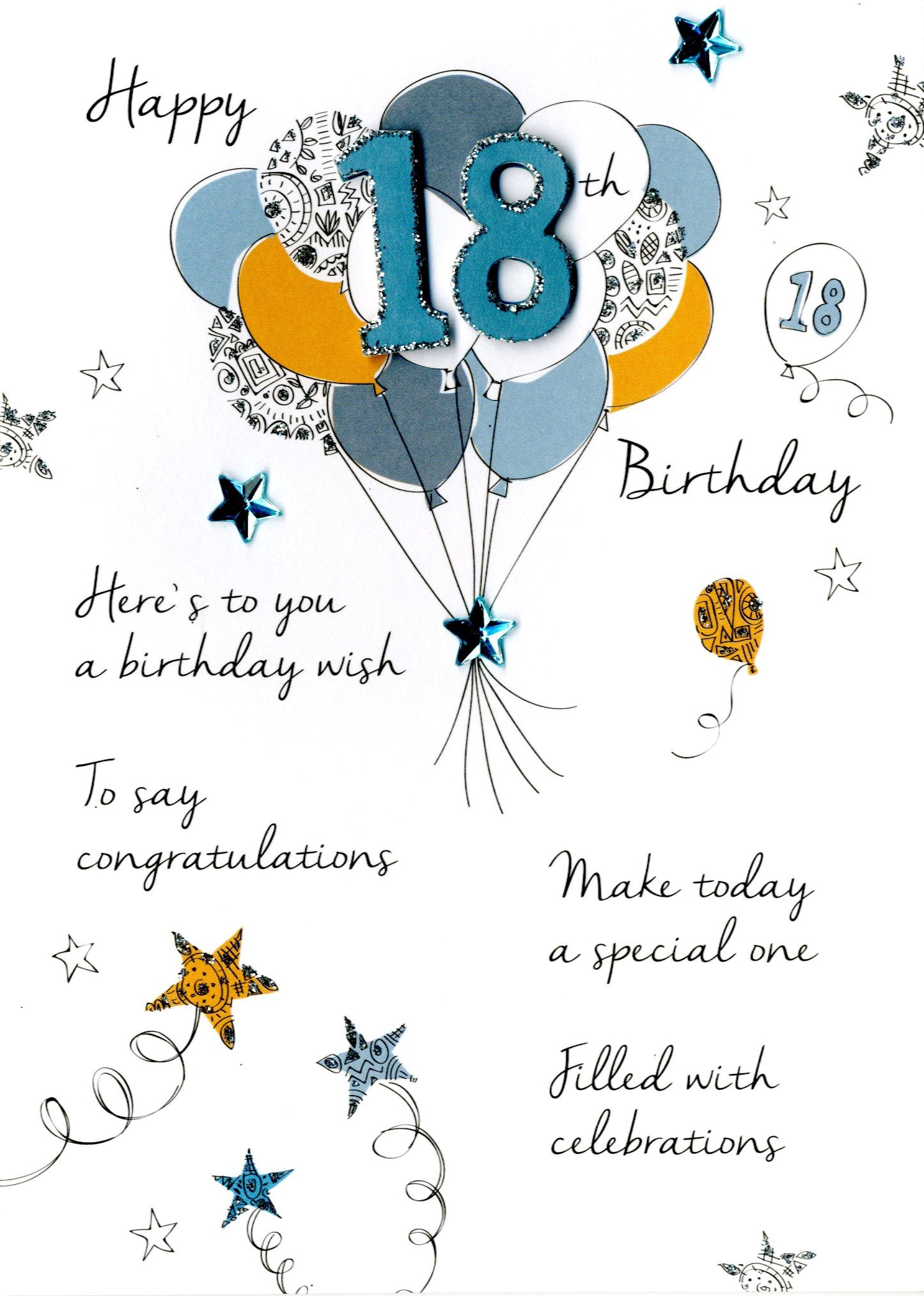Happy 18th Birthday Wishes
 Male 18th Birthday Greeting Card Second Nature Just To Say