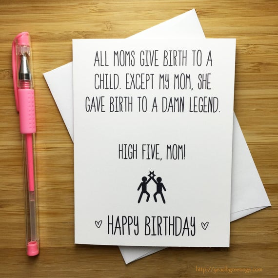 Happy Birthday Cards For Her Funny
 Funny Happy Birthday Mom Card Mother Happy Birthday Happy