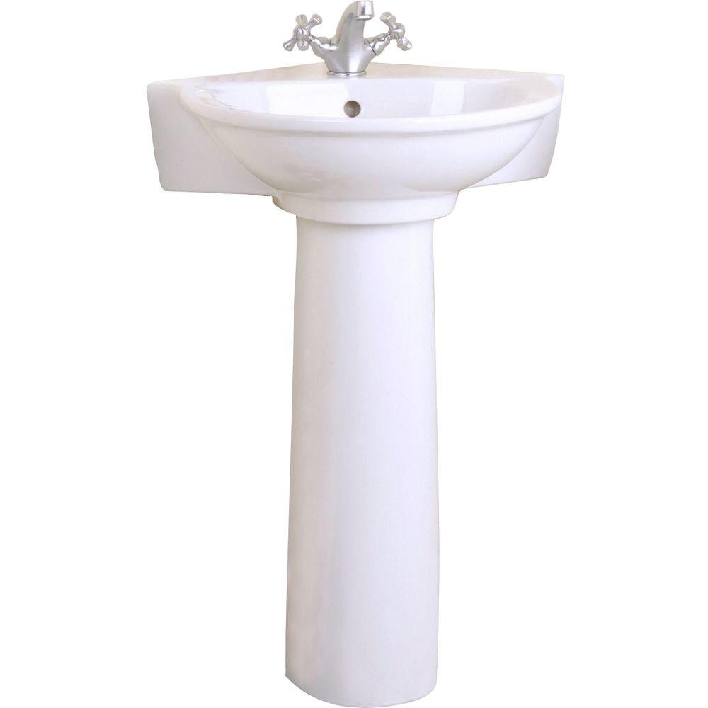 Home Depot Bathroom Pedestal Sinks
 Pegasus Evolution Corner Pedestal bo Bathroom Sink in