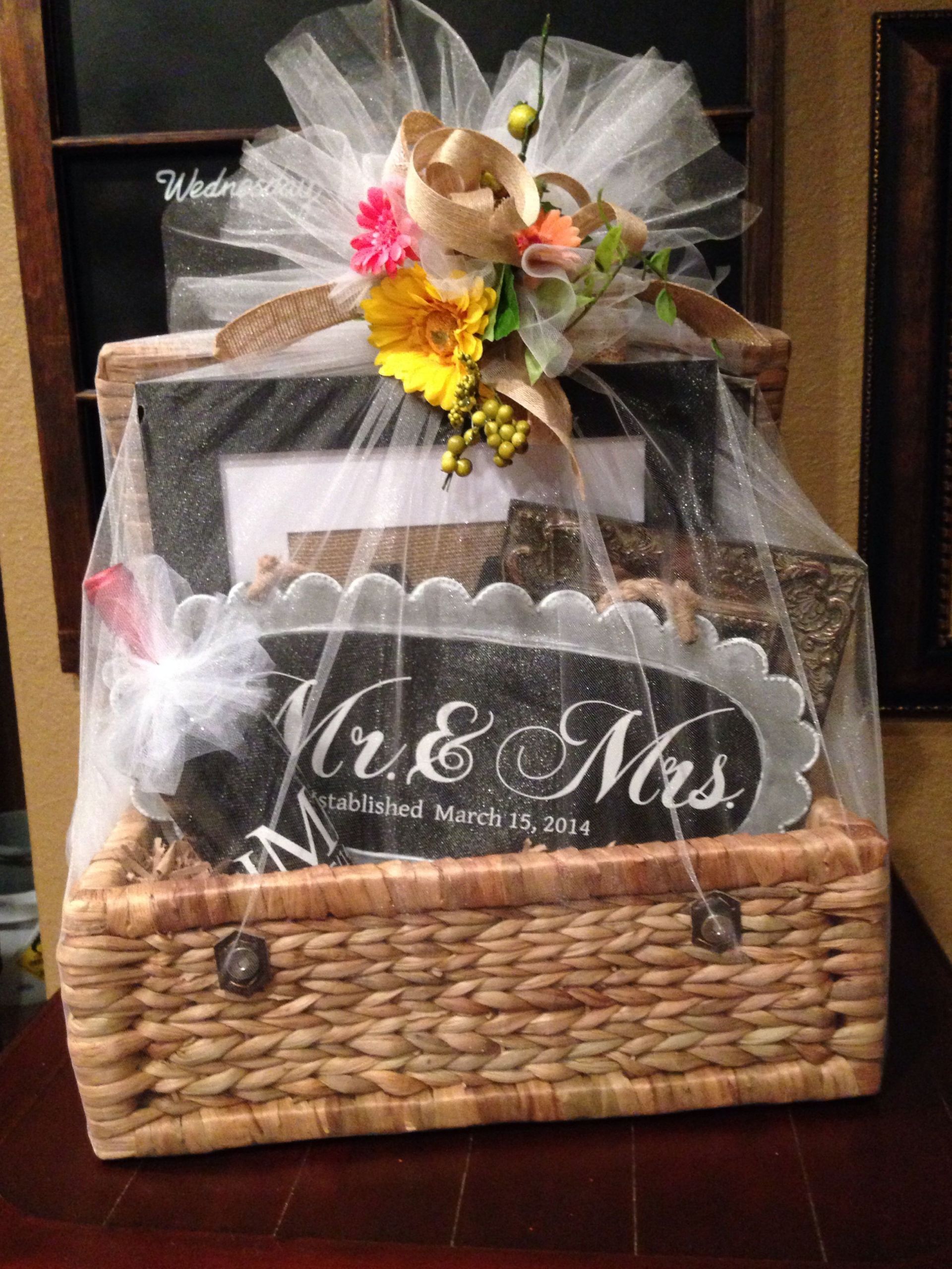 Homemade Wedding Gift Basket Ideas
 Wedding t basket filed with personalized ts made