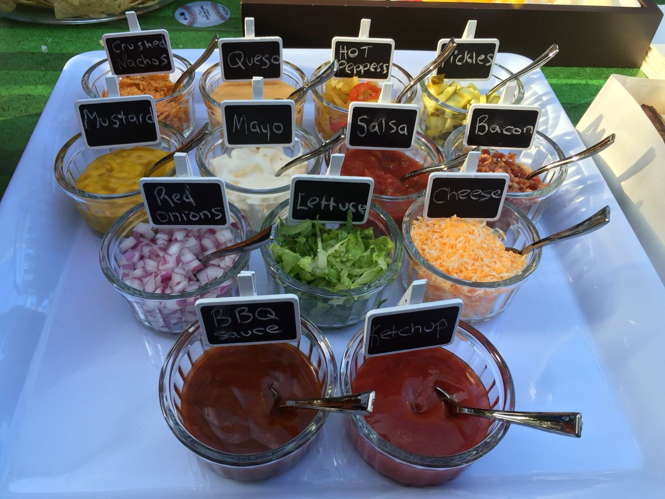Hot Dogs Condiments
 13 different hot dog bar condiments … kersfees