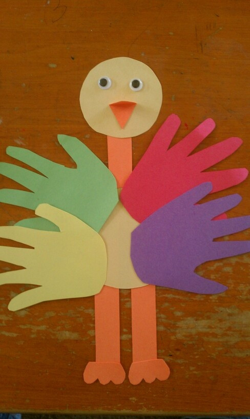 I Crafts For Preschoolers
 Handprint ostrich my copy I cut all pieces and traced
