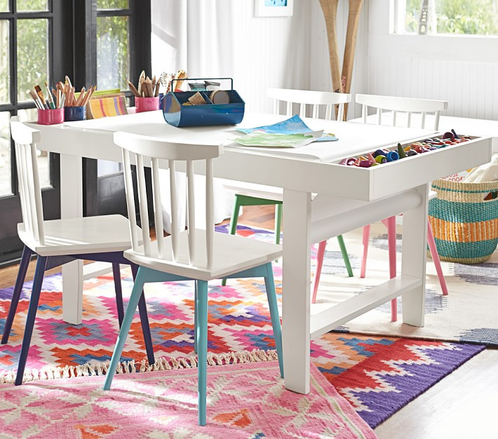 Kids Craft Tables And Chairs
 DIY Geometric Kids Art Table – September Fab Furniture