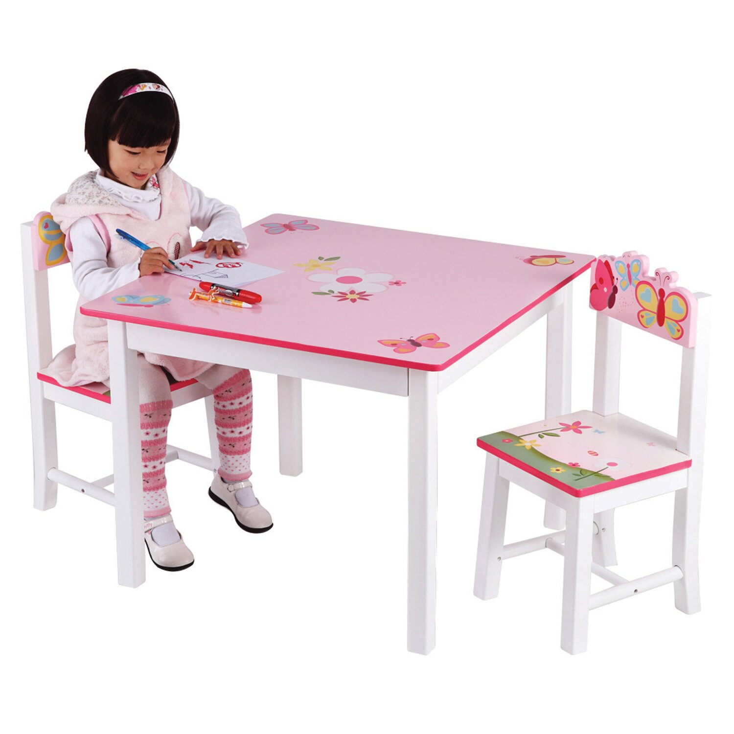Kids Craft Tables And Chairs
 Guidecraft Butterfly Bud s Kids 3 Piece Table and Chairs