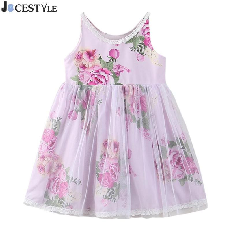 Kids Swing Dress
 JOCESTYLE Summer Girls Kids Floral Print Sleeveless O Neck