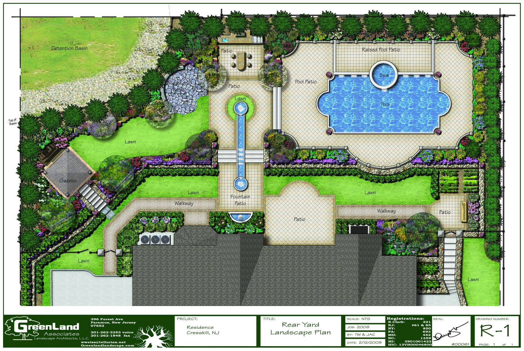 Landscape Fountain Plan
 A Full Rendered Landscape Plan for a residence in Alpine