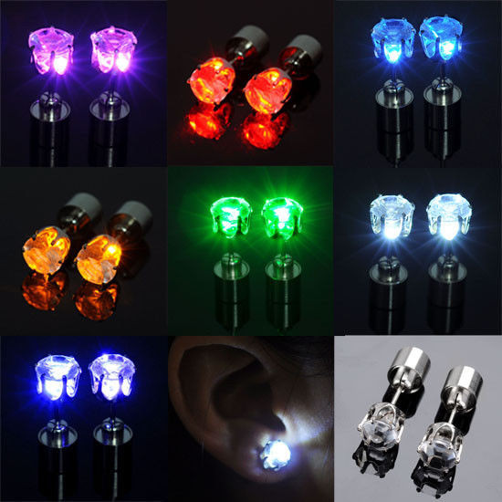 Light Up Earrings
 Color Led Earrings Light Up Glowing Studs Ear Ring Drop