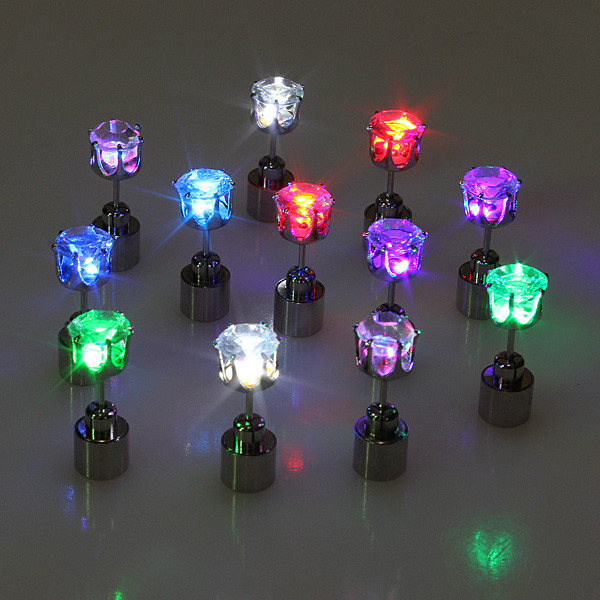 Light Up Earrings
 1pc Light Up Led Earring Ear Stud Dance Party Accessories