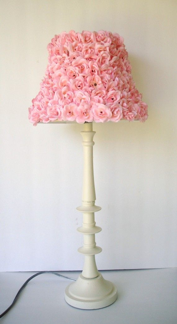 Little Girl Bedroom Lamps
 Chic Girls Pink Rosette Lamp shade