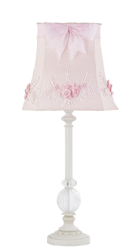 Little Girl Bedroom Lamps
 Kids Girls White Table Lamp Glass Pink Shade Nursery