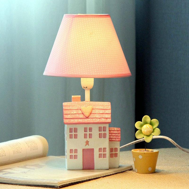 Little Girl Bedroom Lamps
 Cute Pink Girl s Room Mini Table Lamp Cartoon House