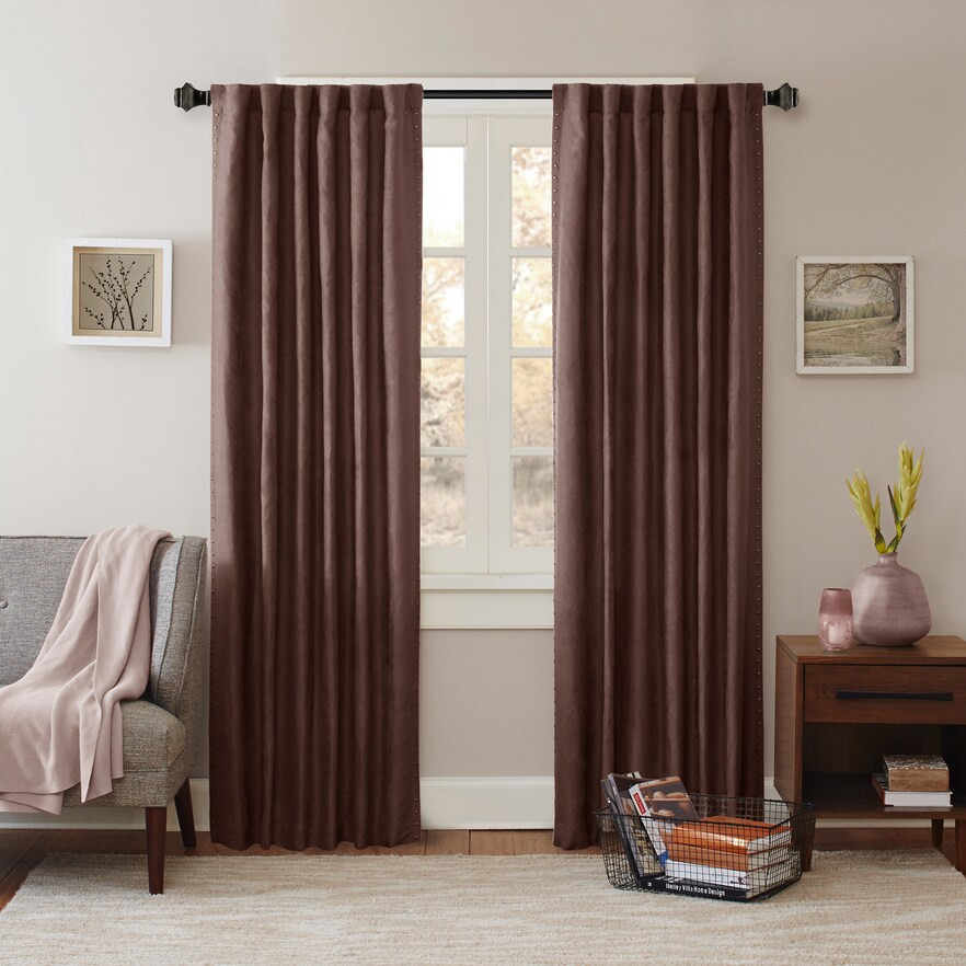 Living Room Curtains Kohls
 Madison Park Reiss Stud Trim Microsuede Curtain