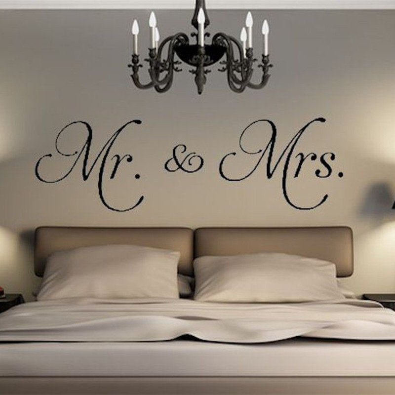 Living Room Wall Decal
 D542 Mr & Mrs vinyl wall decal living room decor