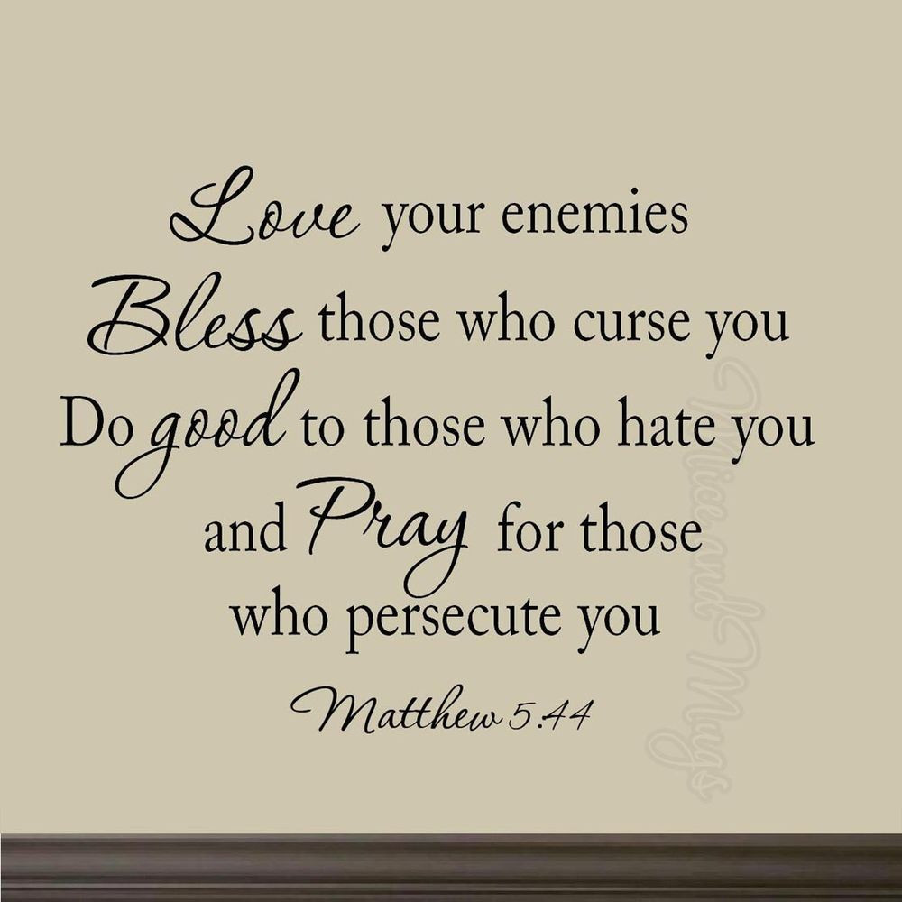 Love Your Enemies Quotes
 Love Your Enemies Matthew 5 44 Wall Decal Christian Wall