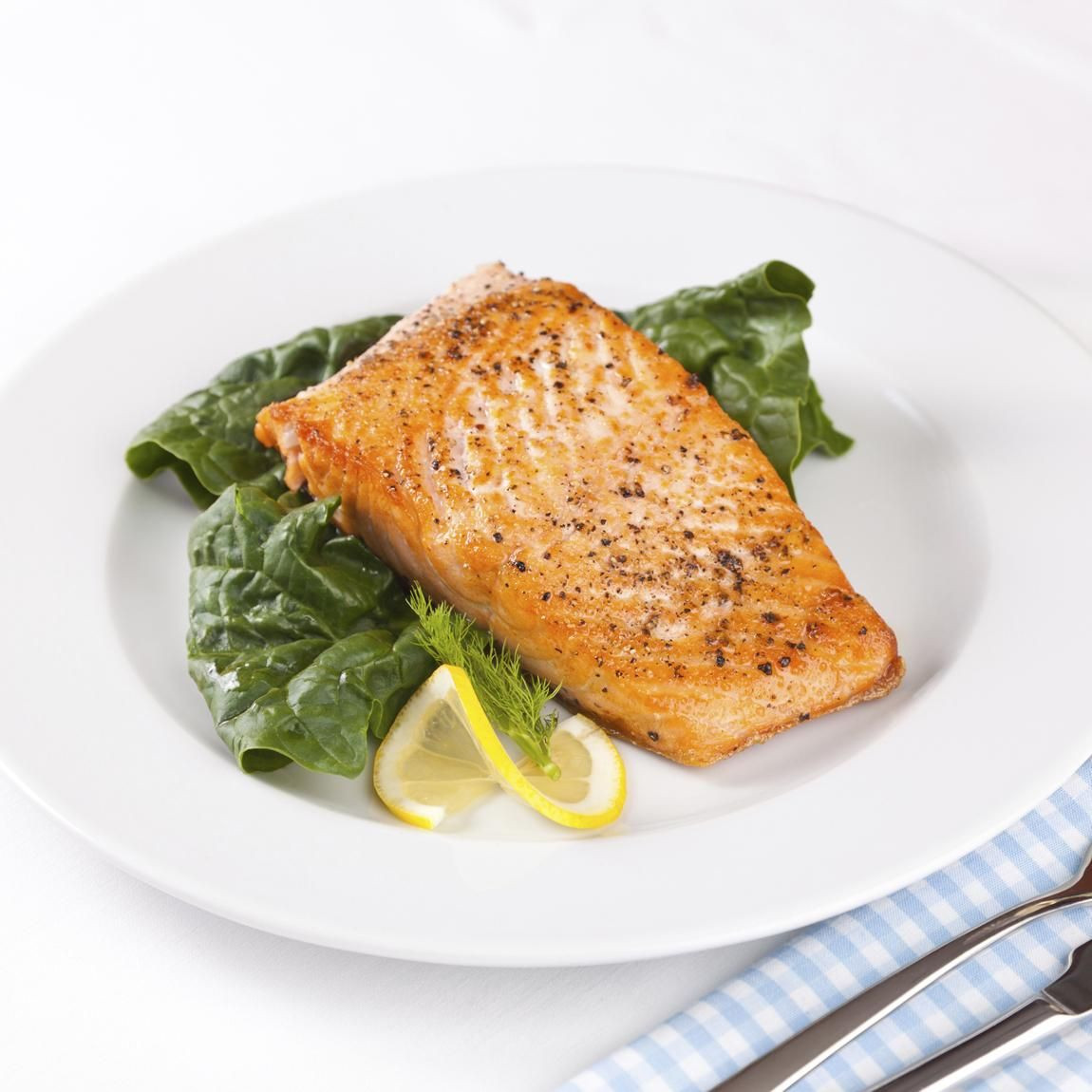 Low Fat Salmon Recipes
 Spicy Crusted Salmon Over Spinach