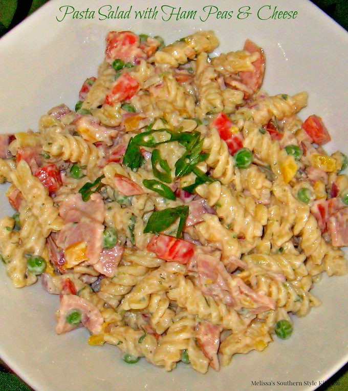 Macaroni Salad With Cheese Cubes
 Pasta Salad with Ham Peas And Muenster Cheese