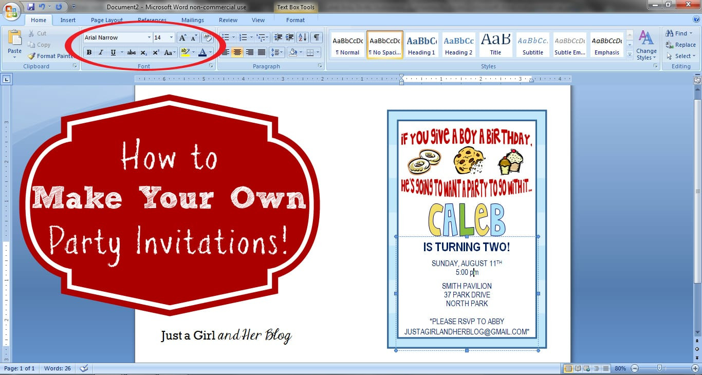 Make Birthday Invitations Online Free
 How to Make Your Own Party Invitations Just a Girl and