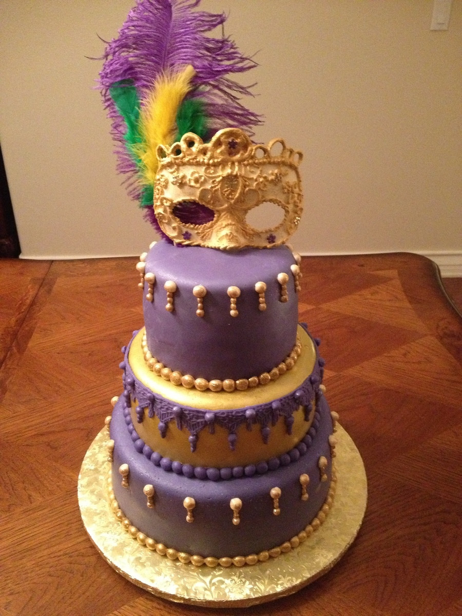 Mardi Gras Birthday Cake
 Mardi Gras Theme Birthday Cake Gum Paste Mask Non Edible