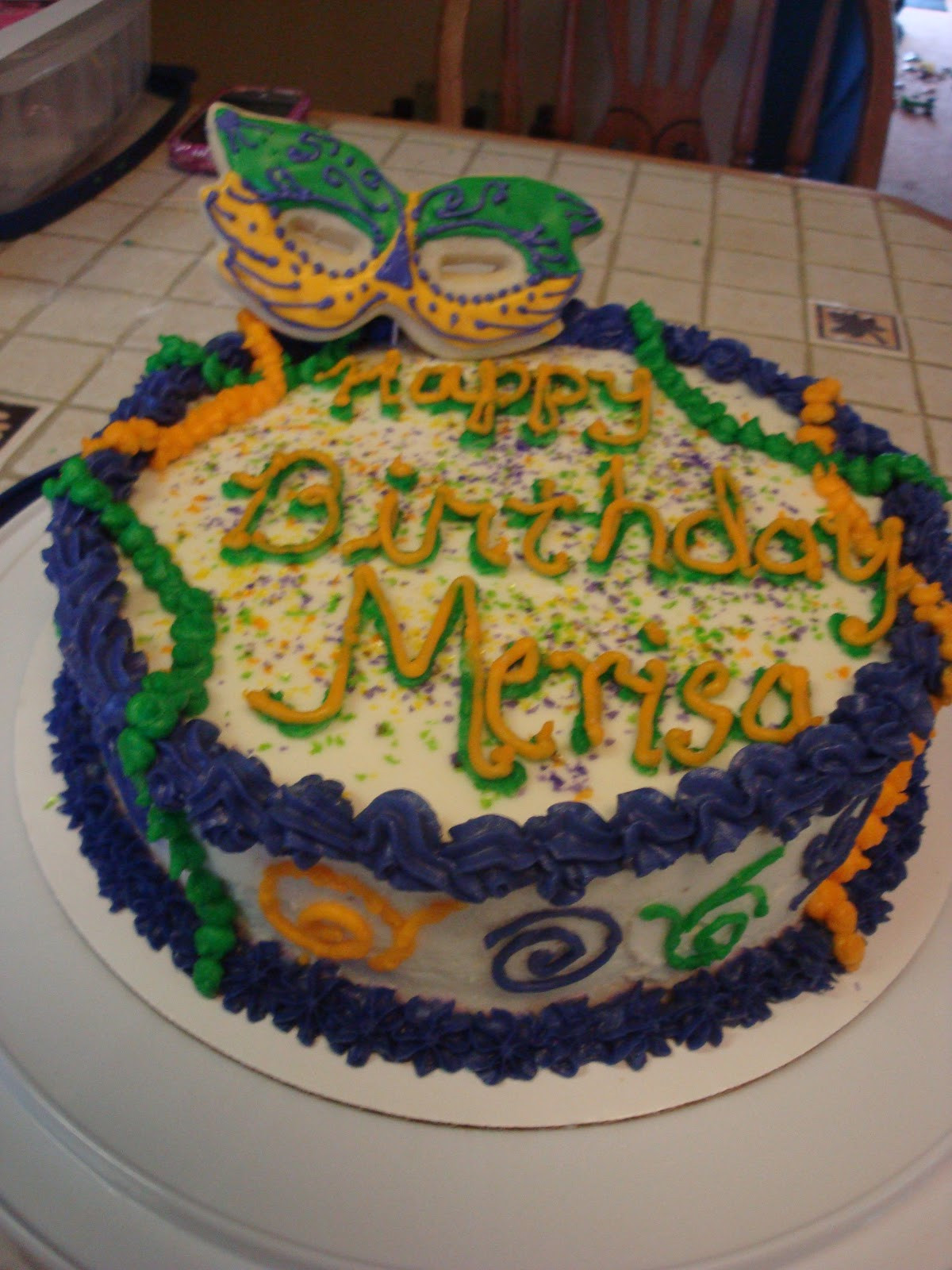 Mardi Gras Birthday Cake
 Sugar Cookies & Dbl Layer Cake Mardi Gras Birthday All