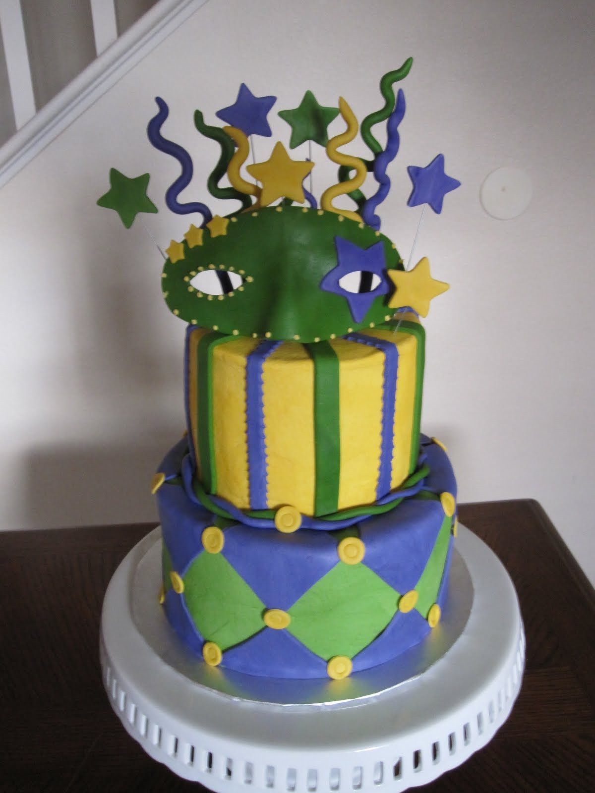 Mardi Gras Birthday Cake
 Ms Cakes Mardi Gras Mask Cake
