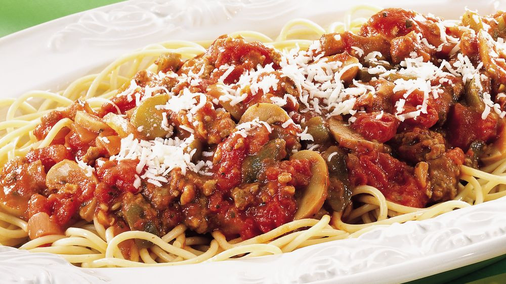 Meat Spaghetti Sauce
 Spaghetti with Meat Sauce recipe from Pillsbury