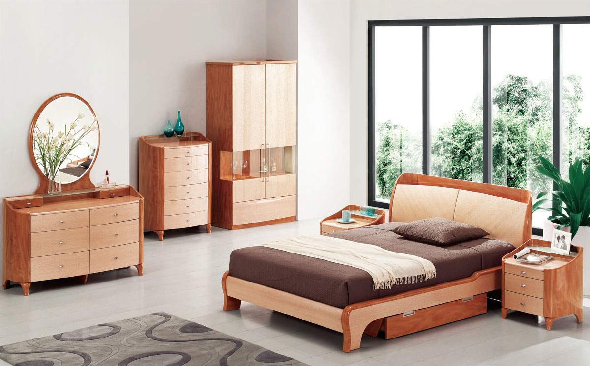 Modern Wood Bedroom Furniture
 Exotic Wood Modern High End Furniture with Extra Storage
