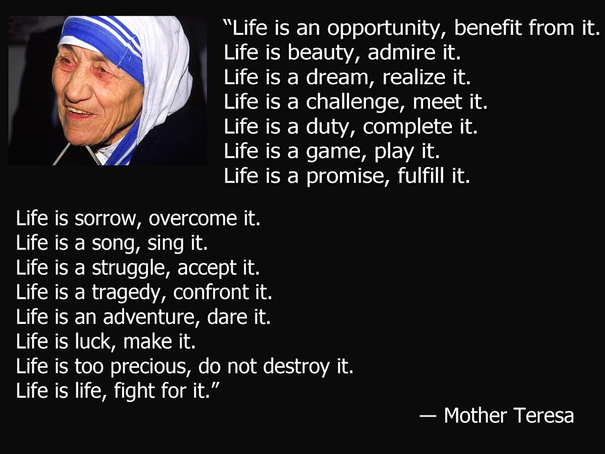 Mother Teresa Quotes About Life
 Mother Teresa Quotes Dying QuotesGram