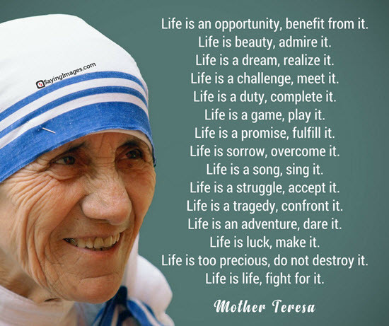 Mother Teresa Quotes About Life
 Quotes about Life Life Quotes