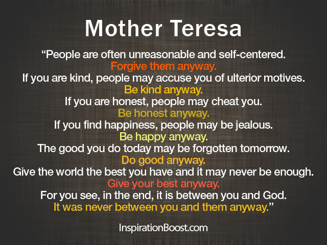 Mother Teresa Quotes About Life
 Mother Teresa Quotes Inspirational QuotesGram