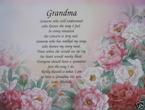 Mother's Day Scriptures Ideas
 PERSONALIZED POEM FOR GRANDMA GIFTS FOR BIRTHDAY
