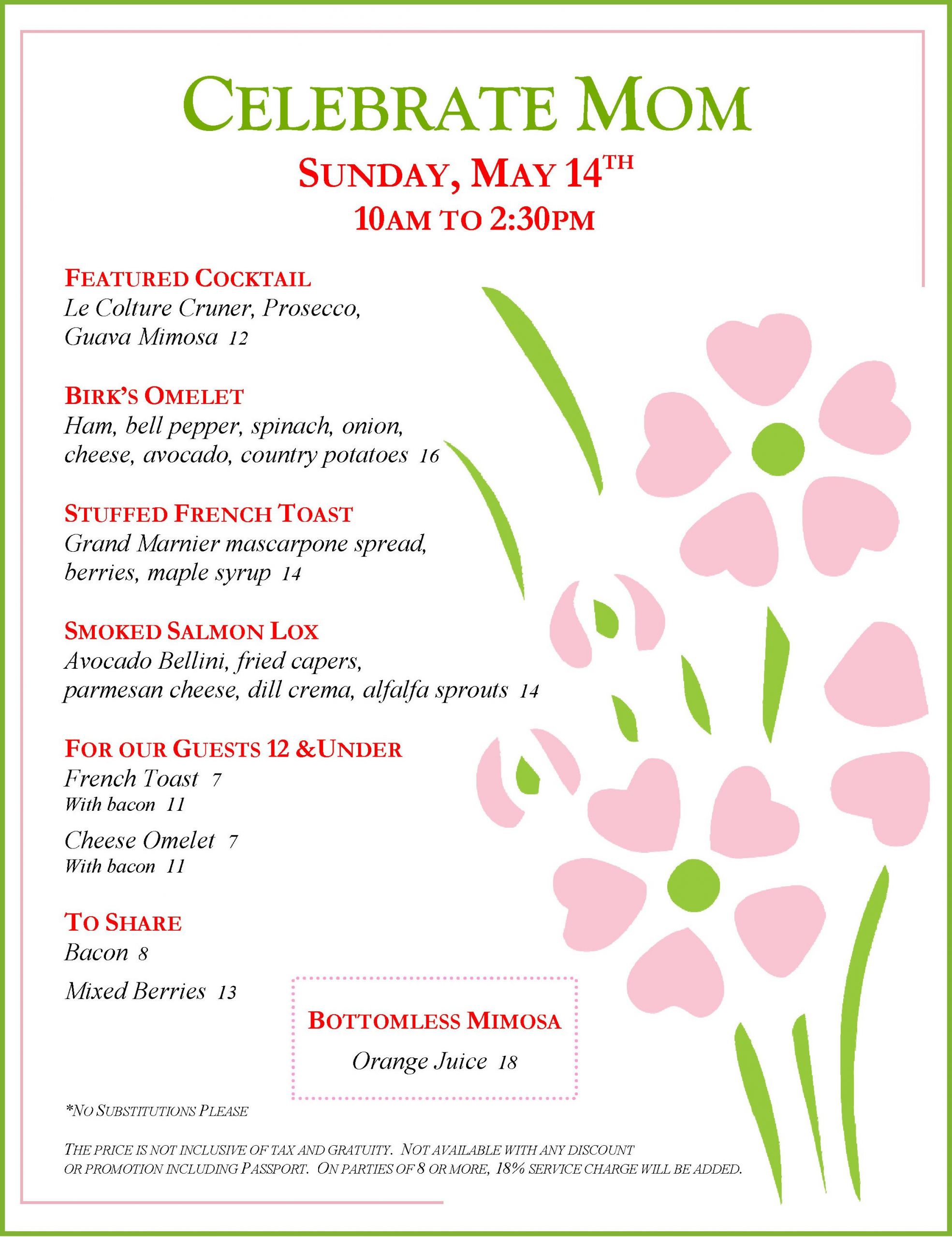 Mothers Day Dinner Menus
 Mother s Day Lunch & Dinner in Santa Clara